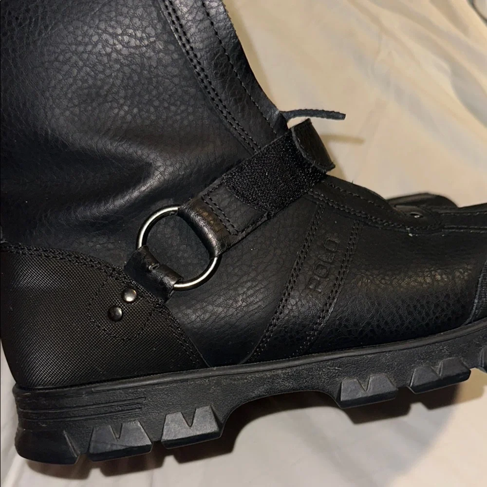 Polo by Ralph Lauren Black Leather Ankle Boots - Picture 7 of 11